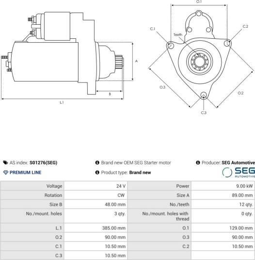Starter AS-PL S01276(SEG)