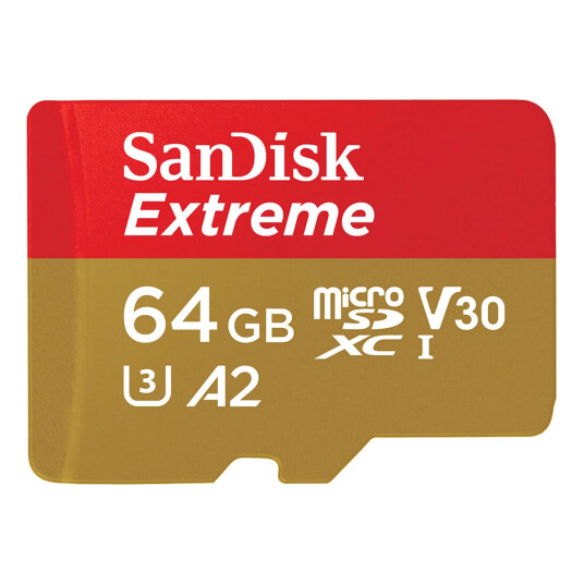 SanDisk Extreme MicroSD/SD-card - 170/80MB - ActionCam - 64GB
