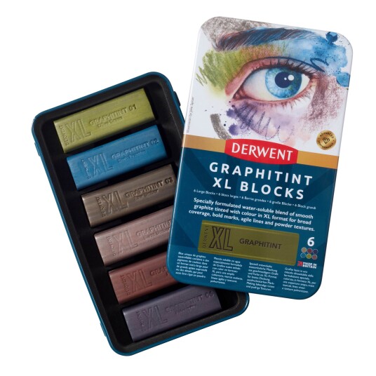 Derwent Graphitint Xl Blocks Tin Of 6 601055 Derwent Graphitint Xl Blocks Tin Of 6 601055