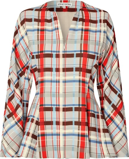 STINE GOYA 2429 Checkered Cady Flared Hem Zip   Multi/patterned   XL
