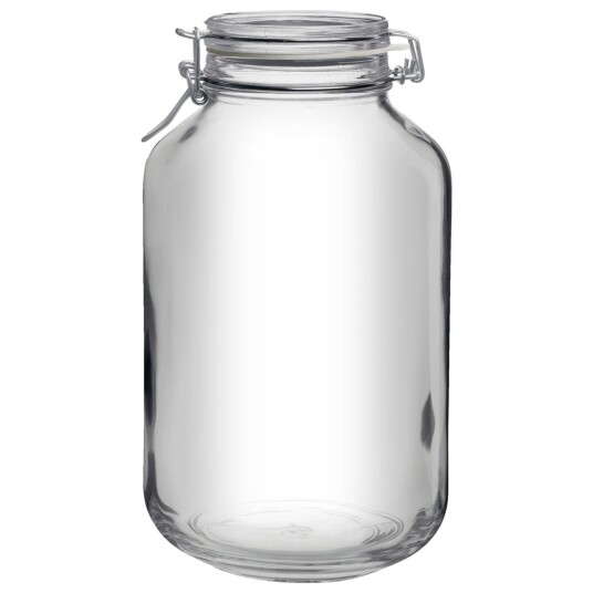 Bormioli Rocco Glass med hengslet lokk Fido Herm; 401.9cl, 16x27.9 cm (ØxH); Transparent; 6 Stykk / Forpakning