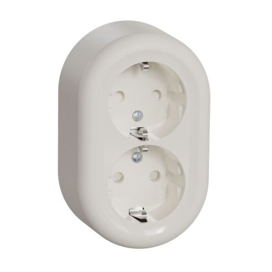 Schneider Electric Renova Stikkontakt 250 V, utenpåliggende, 2-veis Hurtigkobling