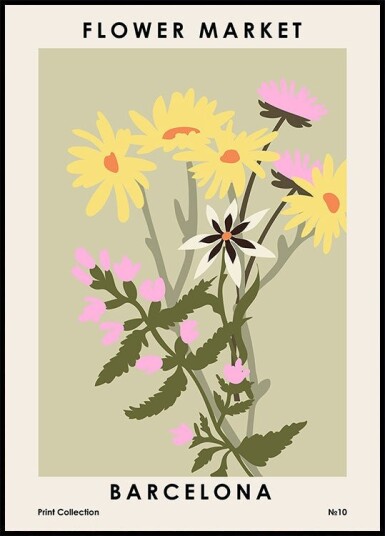 Flower Market Barcelona Plakat Plakat / 30x40cm