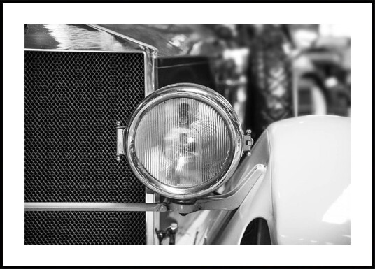 Vintage Elegance Classic Car Headlamp Plakat Plakat / 50x70cm