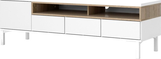 Roomers TV-benk 155,7 cm - Hvit/Eik