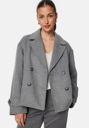 BUBBLEROOM Short Wool Blend Jacket Grey melange M