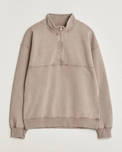 Colorful Standard Classic Organic Half Zip Faded Khaki