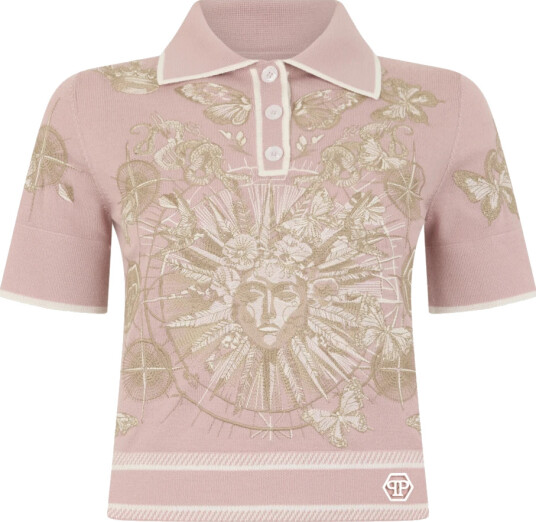 Philipp Plein Dame Topper Rosa XL,