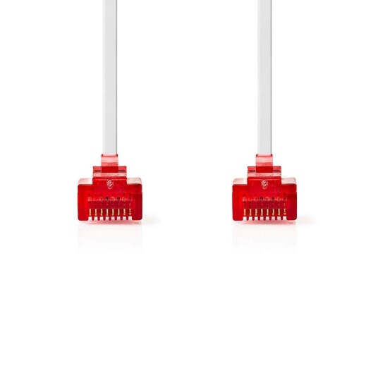 Nedis CAT6 Nettverkskabel RJ45 Han U/utp 0.50 M Snagless Flatt PVC Hvit Label