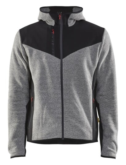Blåkläder 594025369099XXL Jakke strikket , med softshell , gråmelert/svart Str . XXL