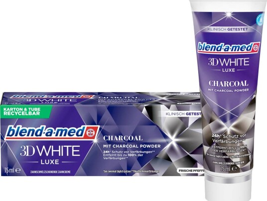 3D White Tandpasta Blend-a-med Charcoal 75ml