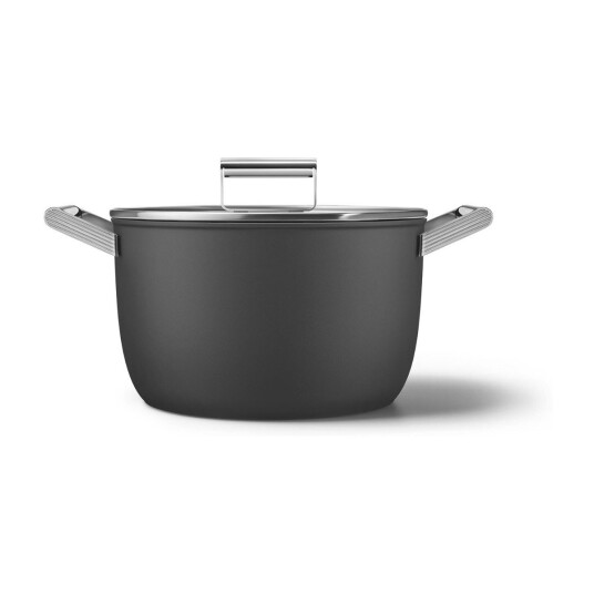 Smeg Kasserolle m/lokk 26 cm, Svart