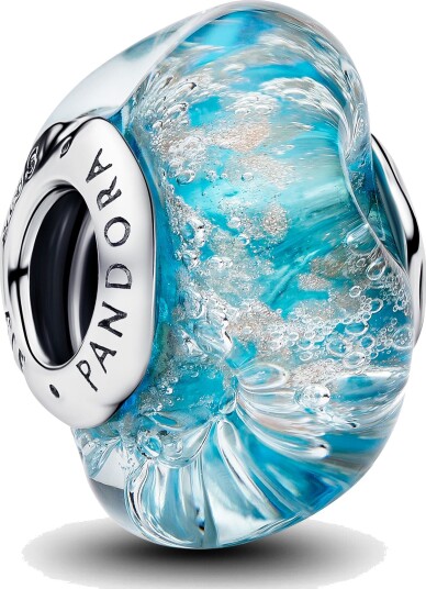 Pandora Charms i 925 sølv med turkis muranoglass