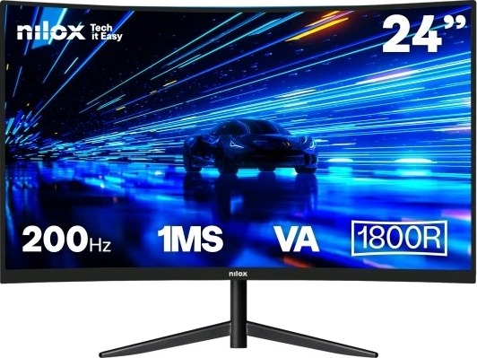 Nilox 23,8" Curved FHD Gaming Monitor 200Hz 1ms Sort Nilox 23,8" Curved FHD Gaming Monitor 200Hz 1ms Sort