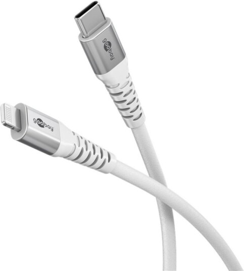 Goobay Lightning-USB-C™ supermyk tekstilkabel med metallkontakter, 2 m, hvit MFi-sertifisert, elegant og ekstra robust lade- og synkroniseringskabel for Apple iPhone/iPad (hvit) Goobay Lightning-USB-C™ supermyk tekstilkabel med metallkontakter, 2 m, hvit MFi-sertifisert, elegant og ekstra robust lade- og synkroniseringskabel for Apple iPhone/iPad (hvit)