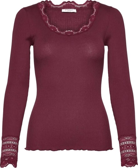 Rosemunde | Rwbenita Silk Ls O Neck Lace T Shirt | S