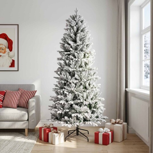 vidaXL Kunstig sammensatt juletre 210 cm PVC og PE Grønn og hvit