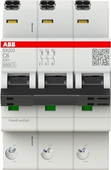 Abb Sx203-C13, Miniatyr-Automatsikring, 6000 A, Ip20