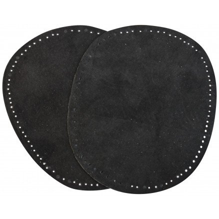 Vj Green Albuelapper Imitert Semsket Skinn Oval Svart 10,5x13,2 cm 2 stk