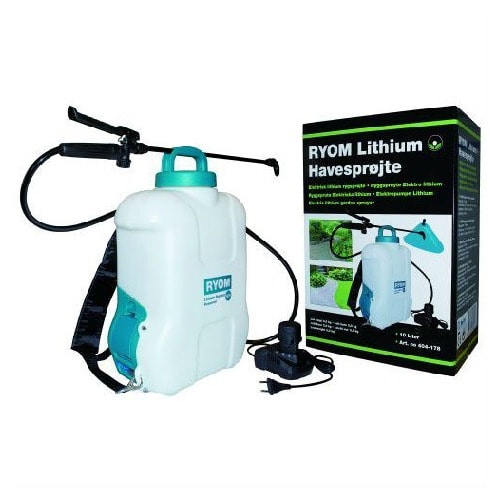 Ryom Ryggsekksprøyte 10 liter med litiumbatteri og lader