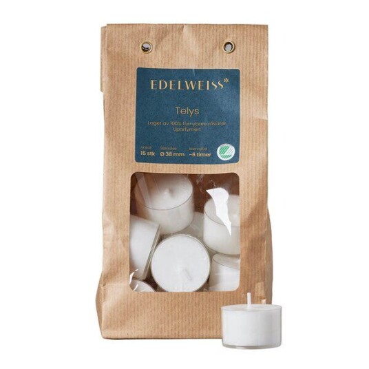 Edelweiss   Telys 15 stk hvit