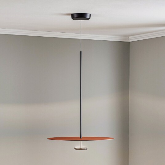 Vibia Flat LED hengelampe 1 lyskilde Ø 55 cm terrakotta Stue Oransje