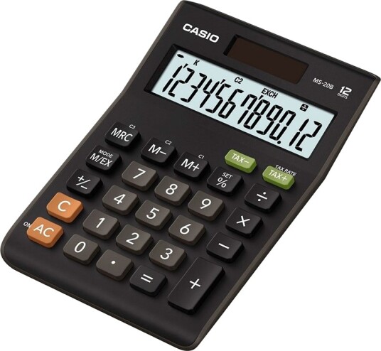 Casio Ms 20b S Bordkalkulator 12 Sifre