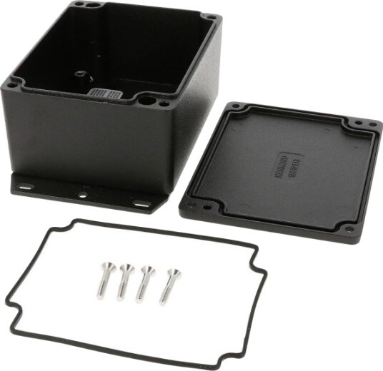 Hammond Electronics 1550Z113FBK 115 × 90 × 55 mm Støpt Aluminium Sort Kabinett