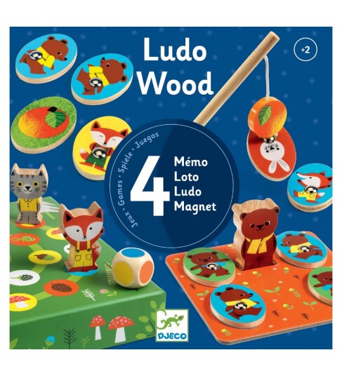Djeco Trælærespil Ludo Wood Djeco Trælærespil Ludo Wood