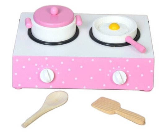 Træ Legekomfur Bord Pink M. Prikker Træ Legekomfur Bord Pink M. Prikker
