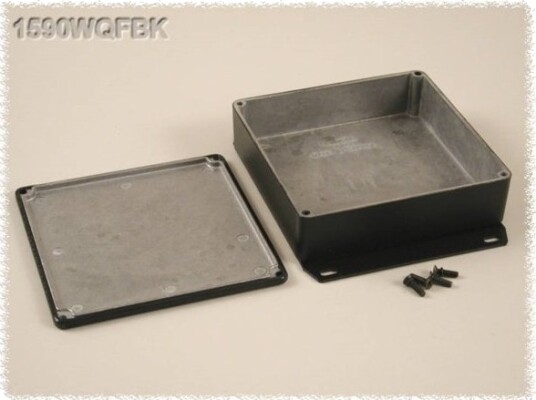 Hammond Electronics 1590WQFBK 120 × 120 × 34 mm Aluminium Svart Kabinett