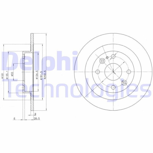 Bremseskive DELPHI BG2805 Bremseskive DELPHI BG2805