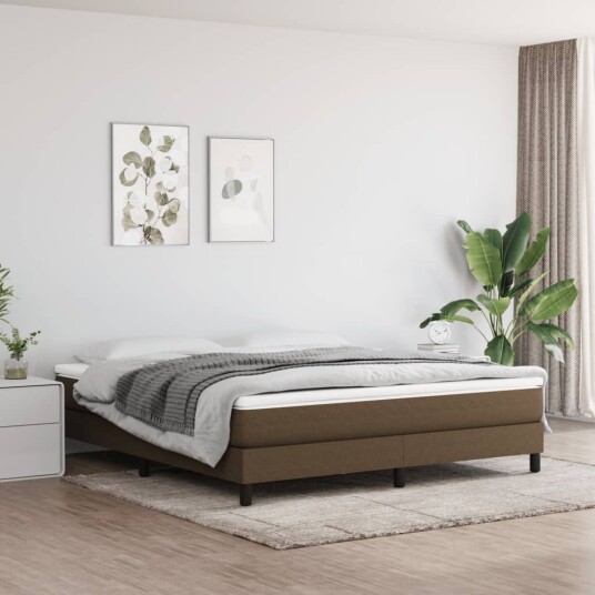vidaXL Pocket Spring Sengemadrass Medium Mørk Brun 180x200x20 cm Stoff