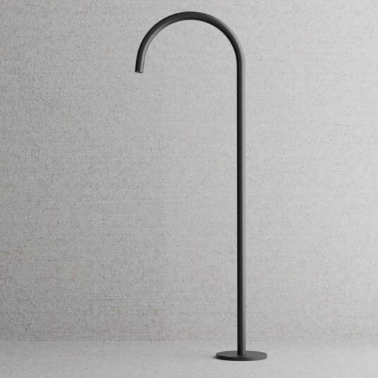 Scandtap Steel Harmonized Gulvmontert Badekartut Black