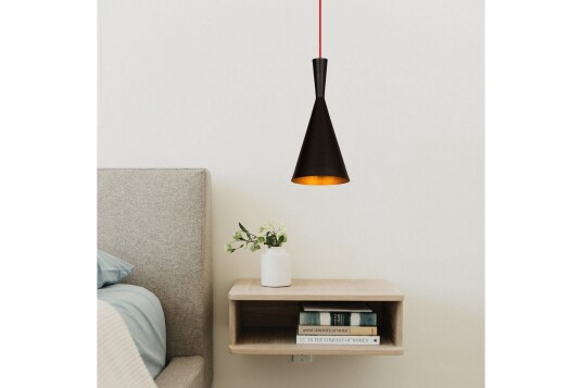 Taklampe Mangol Svart / Rød Diameter: 19 cm Mørkerød/Svart