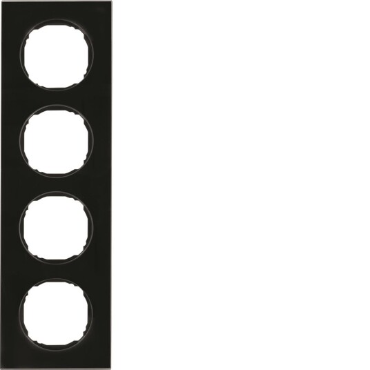Hager 10142616 Dekkramme R.8 Glass Svart 4 Rom