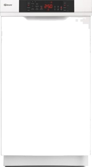 Gram Om 4330-90 Underbygget Oppvaskmaskin 10 kuvert Hvit 45 cm