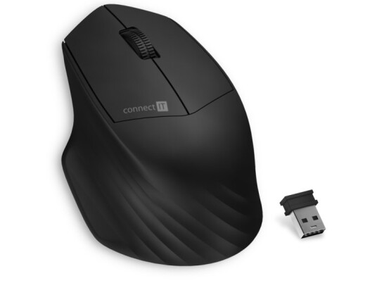 Connect It Cmo-4040-Bk, Høyre Hendt, Optisk, Rf Trådløs + Bluetooth, 1600 Dpi, Sort