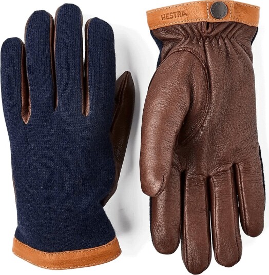 Hestra Deerskin Wool Tricot - NAVY/CHOCOLATE - 8