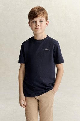 Gant Kids Shield Ss T Shirt Navy 122 Gant Kids Shield Ss T Shirt Navy 122
