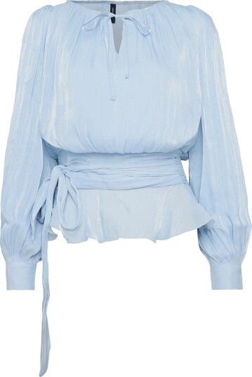 Vero Moda Vmelisa Ls Detail Top Wvn Exp   CASHMERE BLUE   S