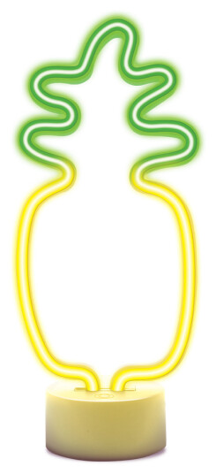 Forever Light FSC 12 Neon LED Bordlampe USB C Oransje Grå?nn Ananas