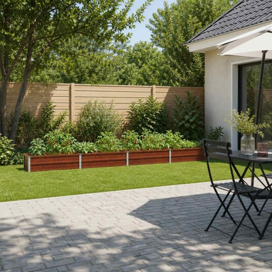 vidaXL Hevet Hagebed Rusten 320 x 40 x 24 cm papp