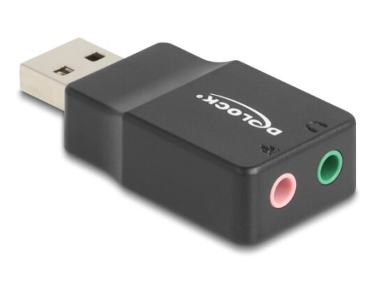 Delock Eksternt Usb-Lydkort Med Usb-A Hann Til 2 X 3,5 Mm Jack-Kontakt Plug & Play-Lydadapter Svart