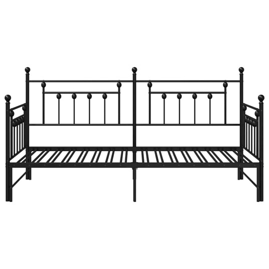 Sove sofa med hjul svart 90x190 cm i stål
