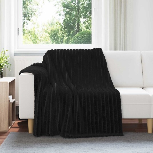 vidaXL Kastteppe Svart 200 x 150 cm Fleece