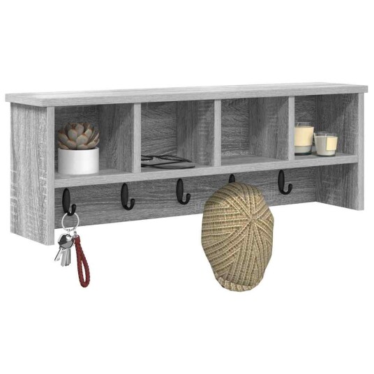  Vegghengt kleshenger Grå sonoma 75 x 16 x 26 cm Konstruert tre