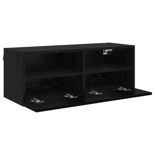 TV Veggskap Svart Eik 80 x 30 x 30 cm Konstruert tre