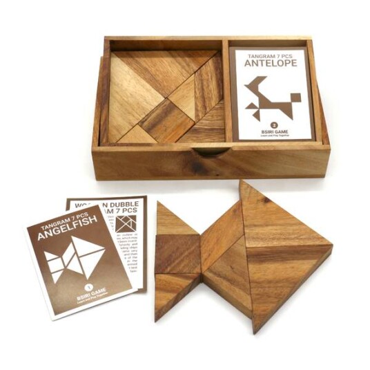 Dobbel tangram med kort IQnøtt