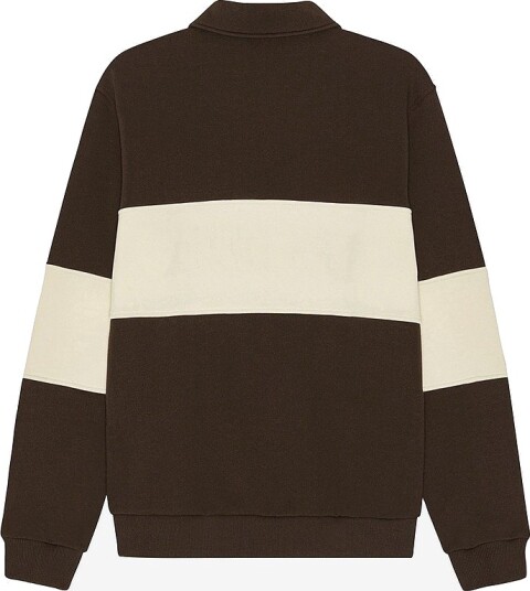 Les Deux   Collegegenser Zipper Rugby Sweatshirt   Brun